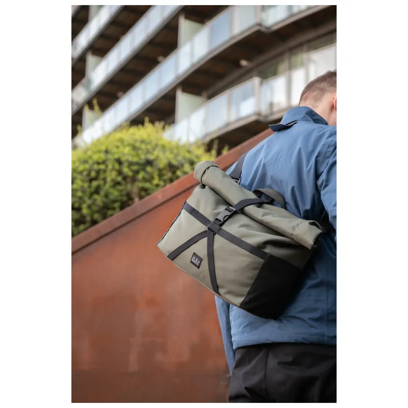 Brompton Borough Roll Top Bag Medium in Olive-11